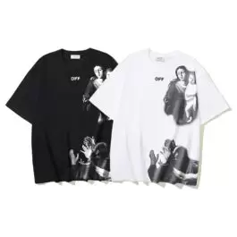 OFF-WHlTE pure cotton 260g heavy Mary Jesus Angel