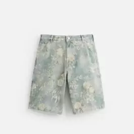FLORAL PRINT CARPENTER POCKET BERMUDA SHORTS