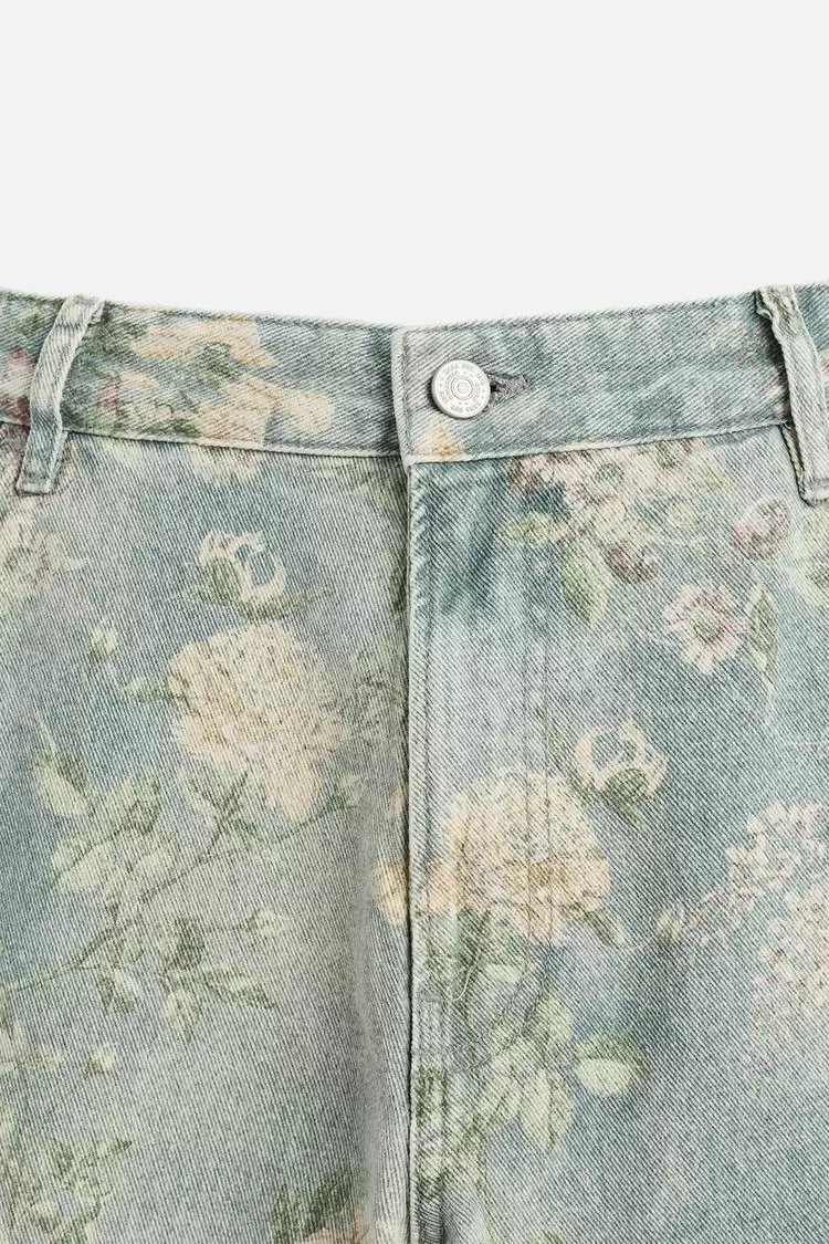 FLORAL PRINT CARPENTER POCKET BERMUDA SHORTS - Image 2
