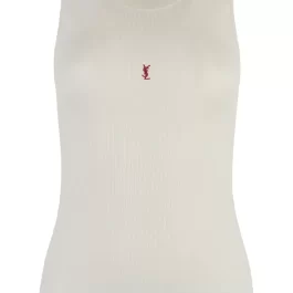 Saint Laurent embroidered wool tank top