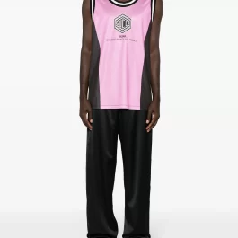 logo-print jersey tank top