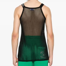 Off-White open-knit cotton top