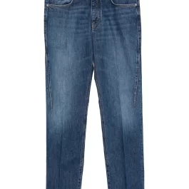 logo-embroidered jeans