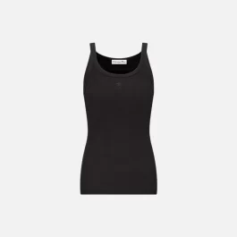 Black Ribbed Cotton Jersey