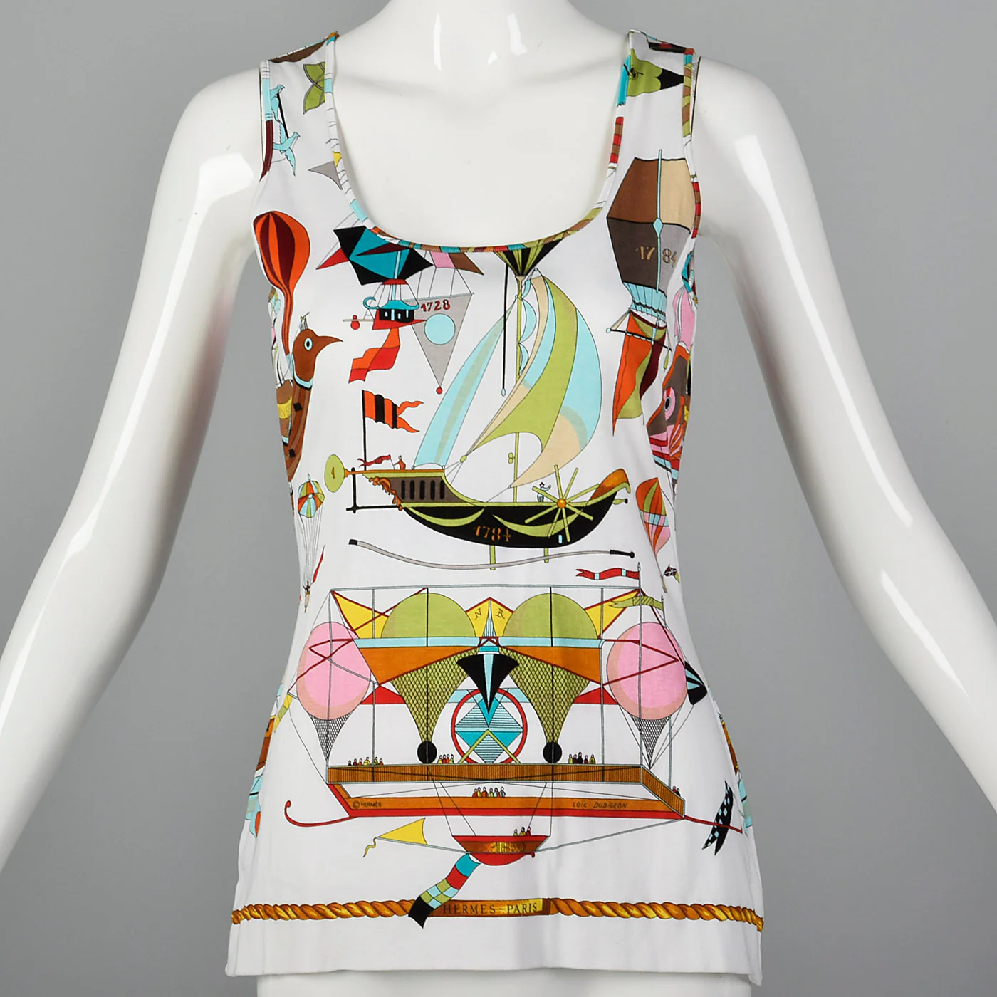 2000s Hermes Airship Print Tank Top - Image 3