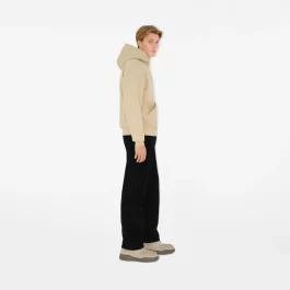 Check Label Cotton Hoodie