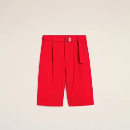 Red Wool Cargo Bermuda Short