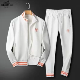 HERMES || Men Black/White Tipped Detail Tracksuit