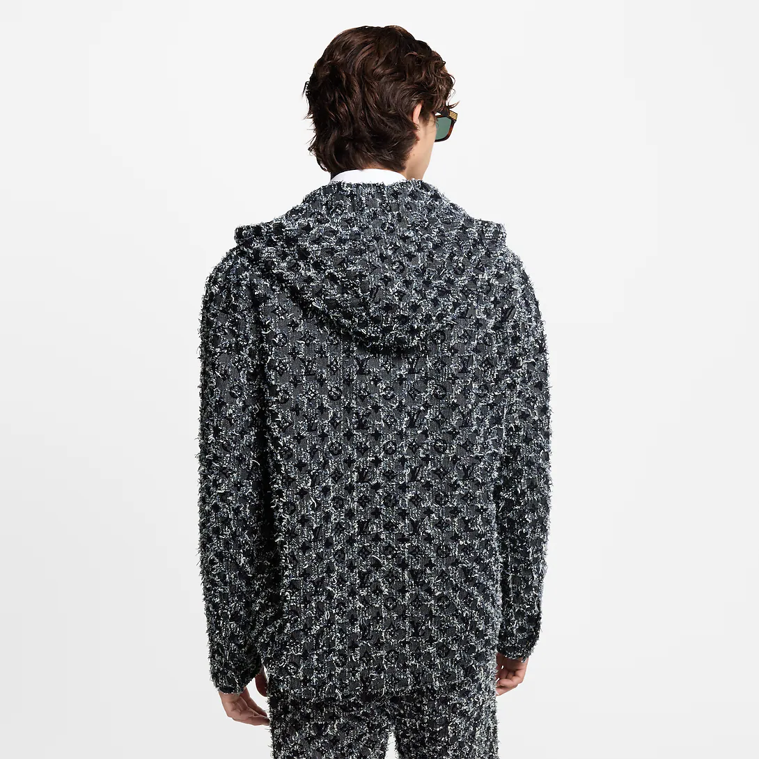 Flocked Monogram Denim Hoodie - Image 2