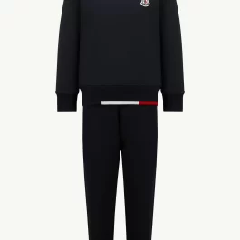 Tricolor-Trimmed Cotton Tracksuit Set