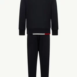 Tricolor-Trimmed Cotton Tracksuit Set